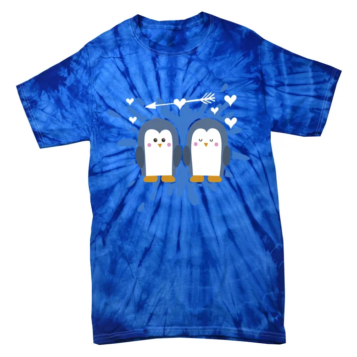 Penguin Animal Couple Valentine's Day Cute Gift Tie-Dye T-Shirt