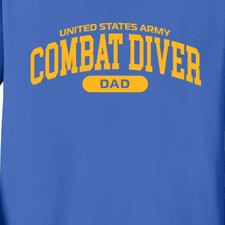 Proud Army Combat Diver Dad Meaningful Gift Kids Long Sleeve Shirt