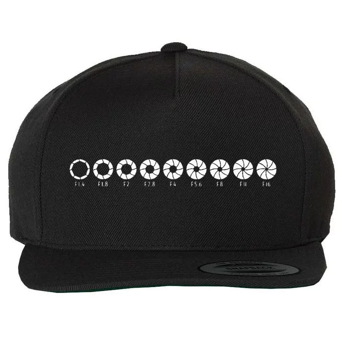 Photography Aperture Camera Lens Size Photographer Photo Wool Snapback Cap