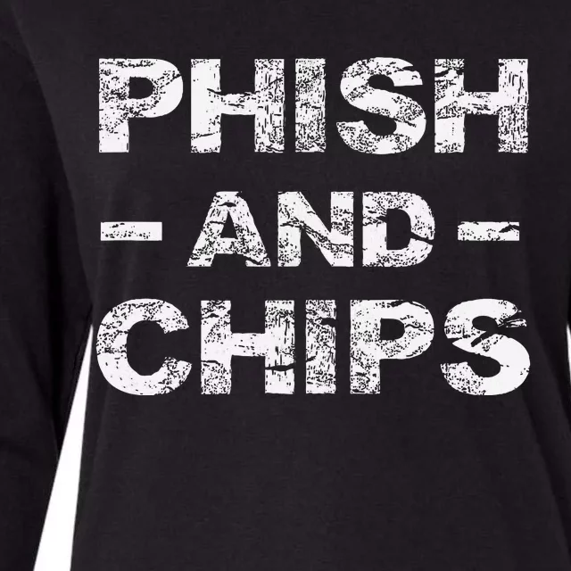 P.H.I.S.H And Chips Funny Hacker Womens Cotton Relaxed Long Sleeve T-Shirt