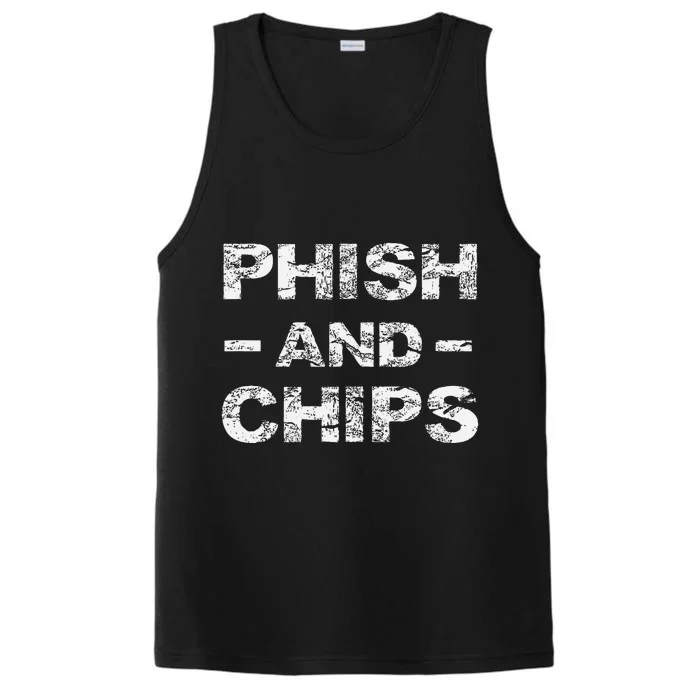 P.H.I.S.H And Chips Funny Hacker Performance Tank