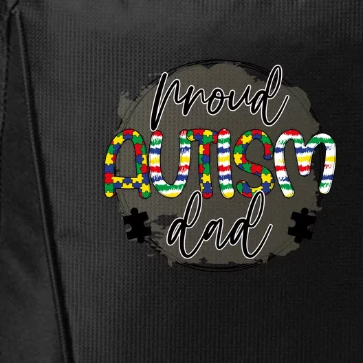 Proud Autism Dad Autism Awareness Month Father's Day City Backpack