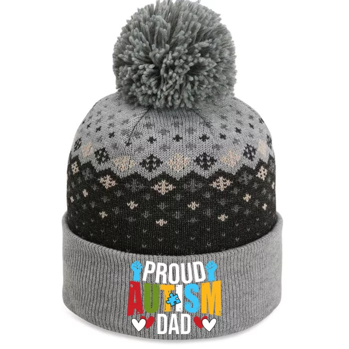 Proud Autism Dad Autism Awareness Day The Baniff Cuffed Pom Beanie