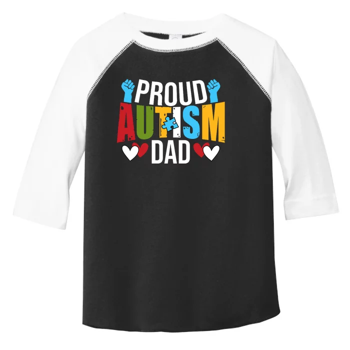 Proud Autism Dad Autism Awareness Day Toddler Fine Jersey T-Shirt