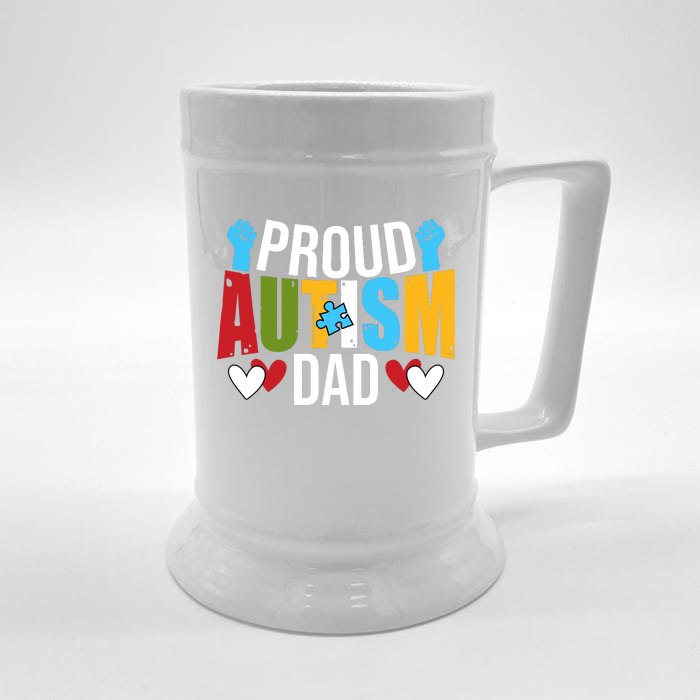 Proud Autism Dad Autism Awareness Day Front & Back Beer Stein