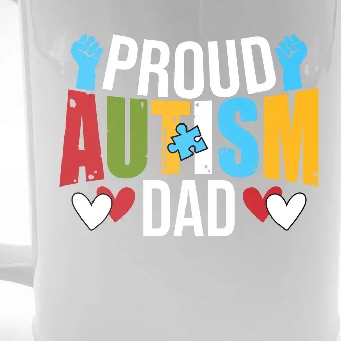 Proud Autism Dad Autism Awareness Day Front & Back Beer Stein