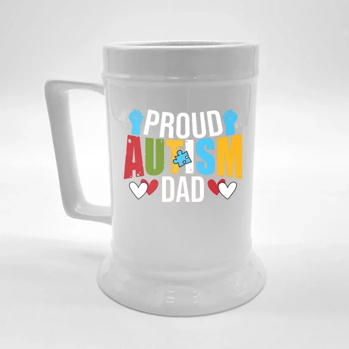 Proud Autism Dad Autism Awareness Day Front & Back Beer Stein