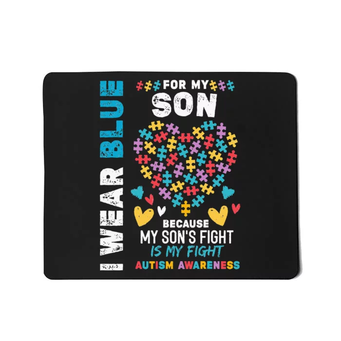 Proud Autistic Dad, I Wear Blue for my Son Autism Awareness Mousepad