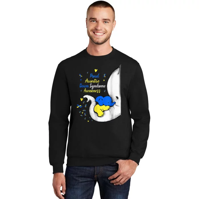 Proud Auntie Down Syndrome Awareness Day Elephant T21 Wo Sweatshirt