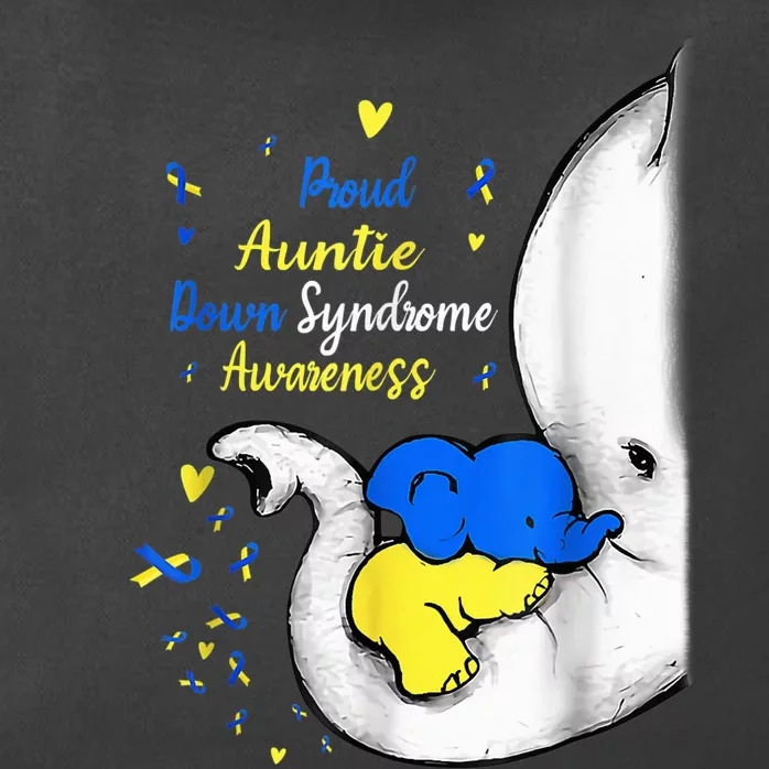 Proud Auntie Down Syndrome Awareness Day Elephant T21 Wo Zip Tote Bag