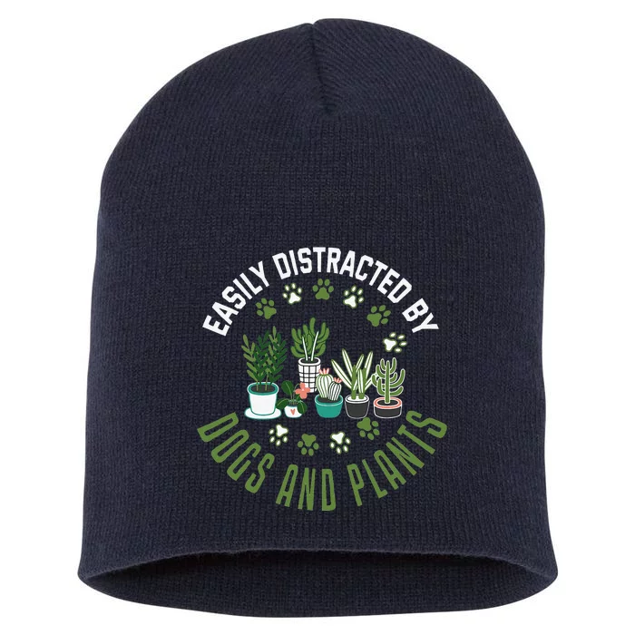 Plants And Dogs Funny Plant Lover Dog Lover Plant Short Acrylic Beanie