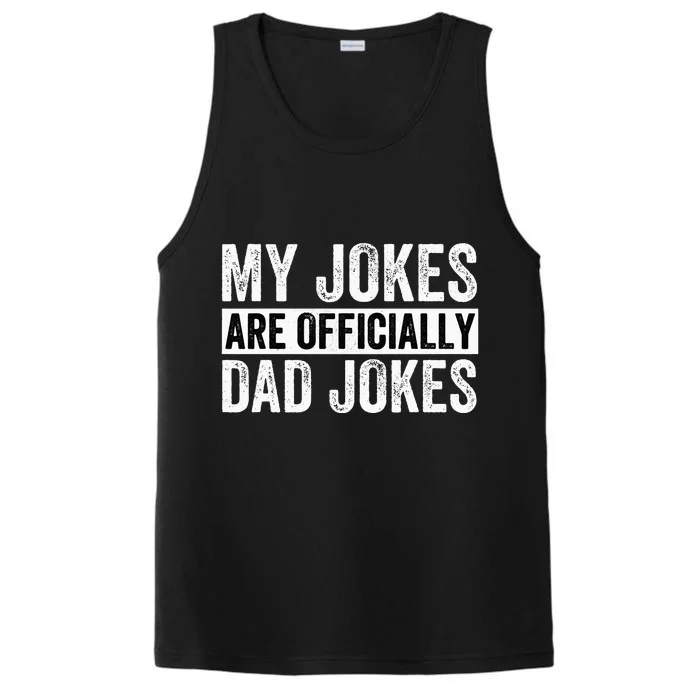 Pregnancy Announcement Dad My Jokes Are Officially Dad Jokes Performance Tank