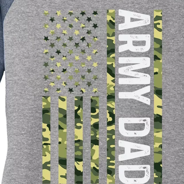 Proud Army Dad United States Usa Flag For FatherS Day Women's Tri-Blend 3/4-Sleeve Raglan Shirt