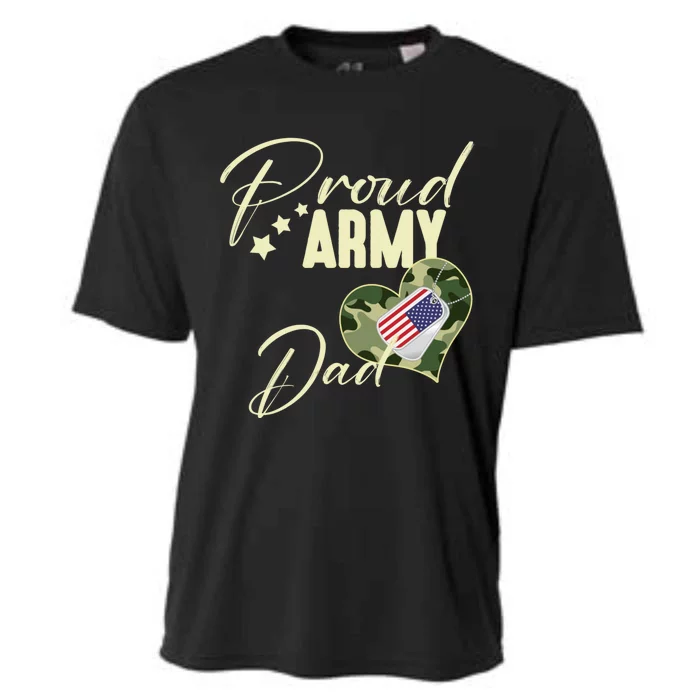 Proud Army Dad Camouflage Dog Tag Usa American Flag Cooling Performance Crew T-Shirt