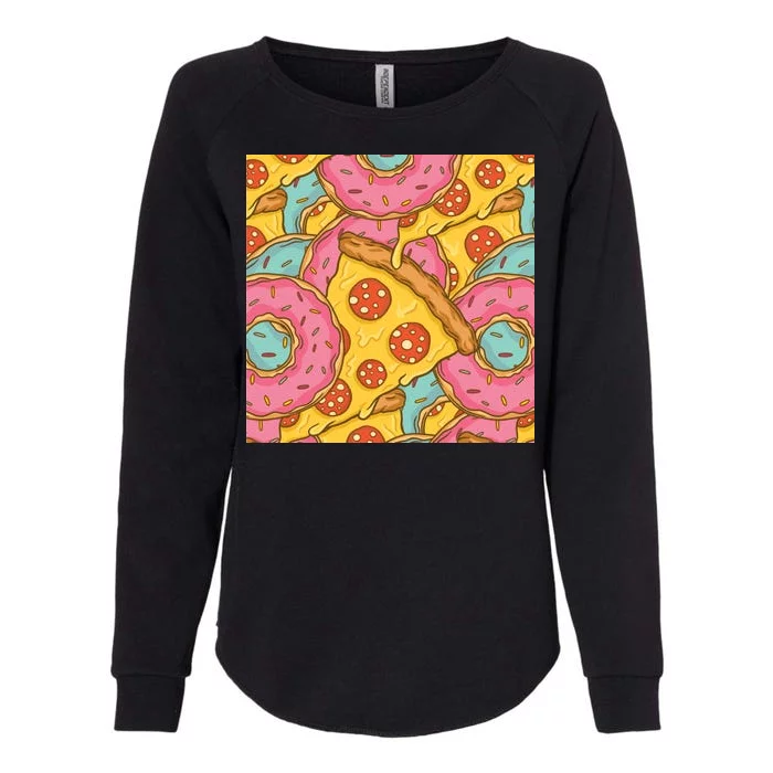 Pizza And Donuts Fast Food Womens California Wash Sweatshirt