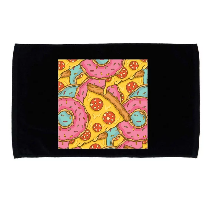 Pizza And Donuts Fast Food Microfiber Hand Towel