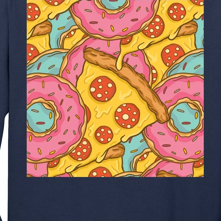 Pizza And Donuts Fast Food Long Sleeve Shirt