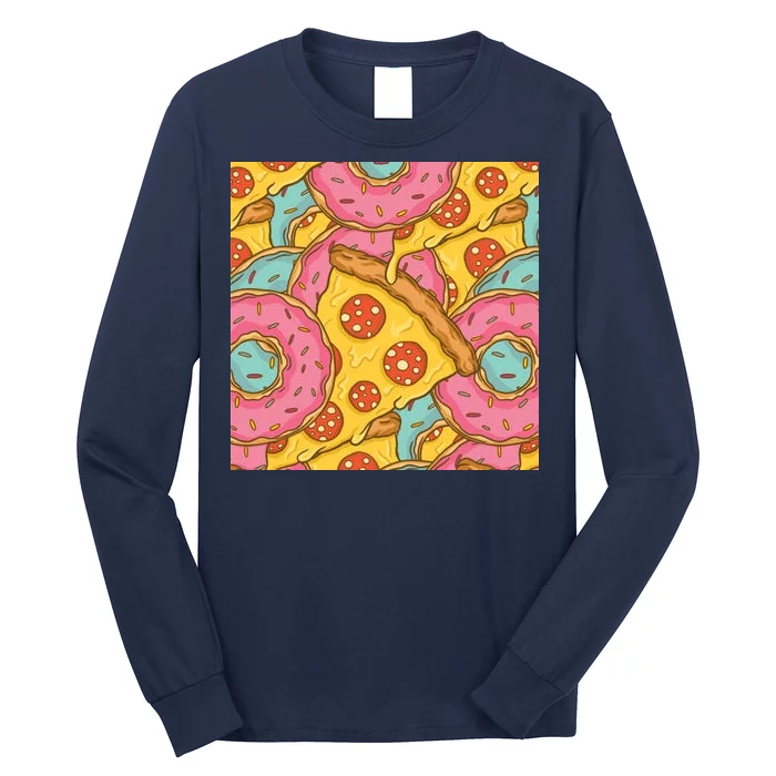 Pizza And Donuts Fast Food Long Sleeve Shirt