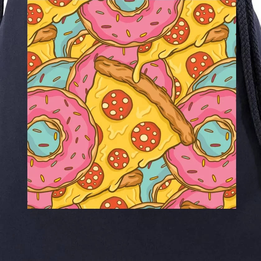 Pizza And Donuts Fast Food Drawstring Bag