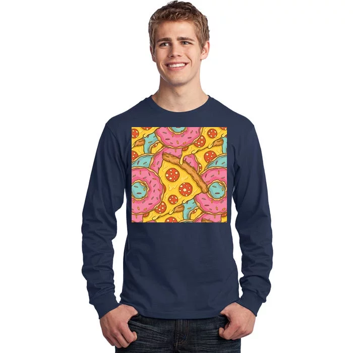 Pizza And Donuts Fast Food Tall Long Sleeve T-Shirt