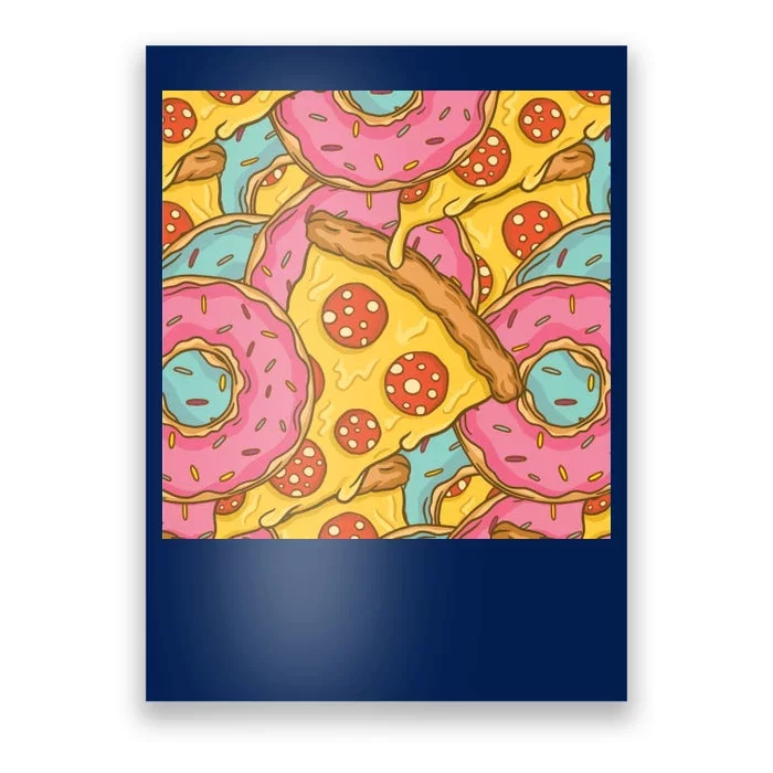 Pizza And Donuts Fast Food Poster