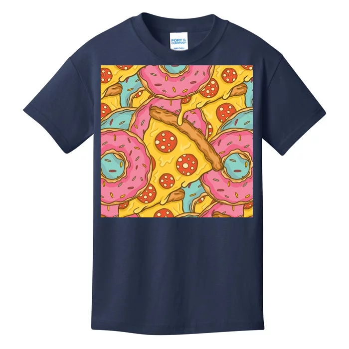 Pizza And Donuts Fast Food Kids T-Shirt