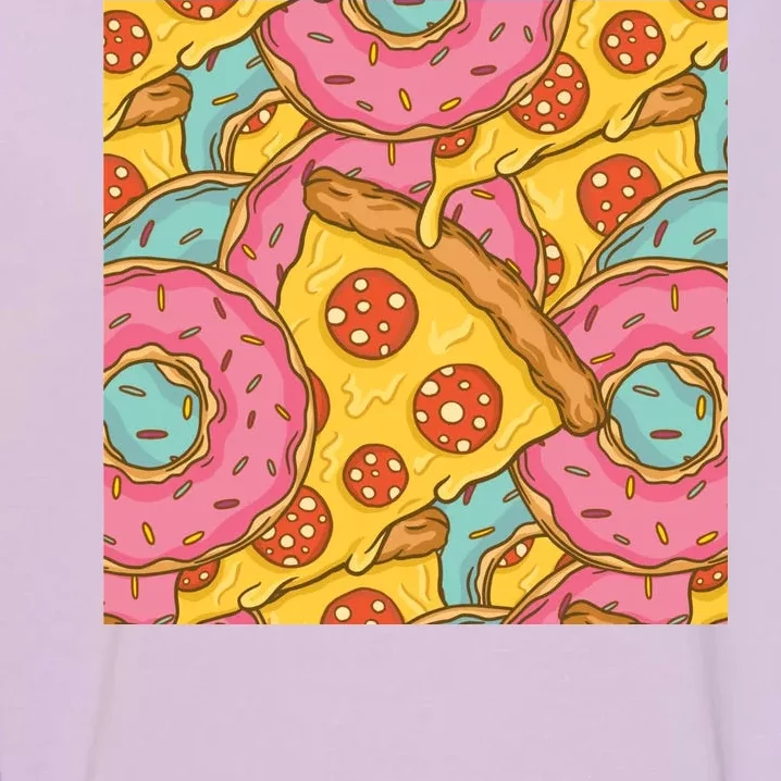 Pizza And Donuts Fast Food Garment-Dyed Sweatshirt