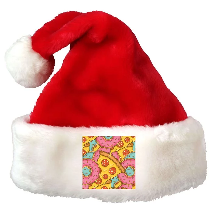 Pizza And Donuts Fast Food Premium Christmas Santa Hat