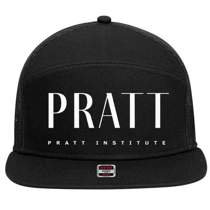 Pratt Art Deco Style College 7 Panel Mesh Trucker Snapback Hat