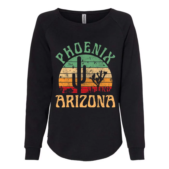 Phoenix Arizona Desert Cactus Retro Sunset Outdoors Retro Womens California Wash Sweatshirt