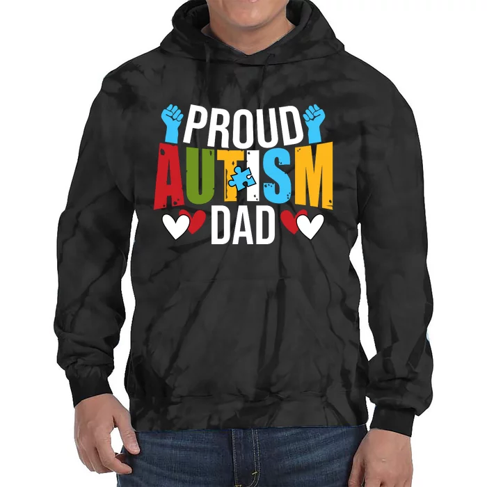 Proud Autism Dad T V4 Tie Dye Hoodie