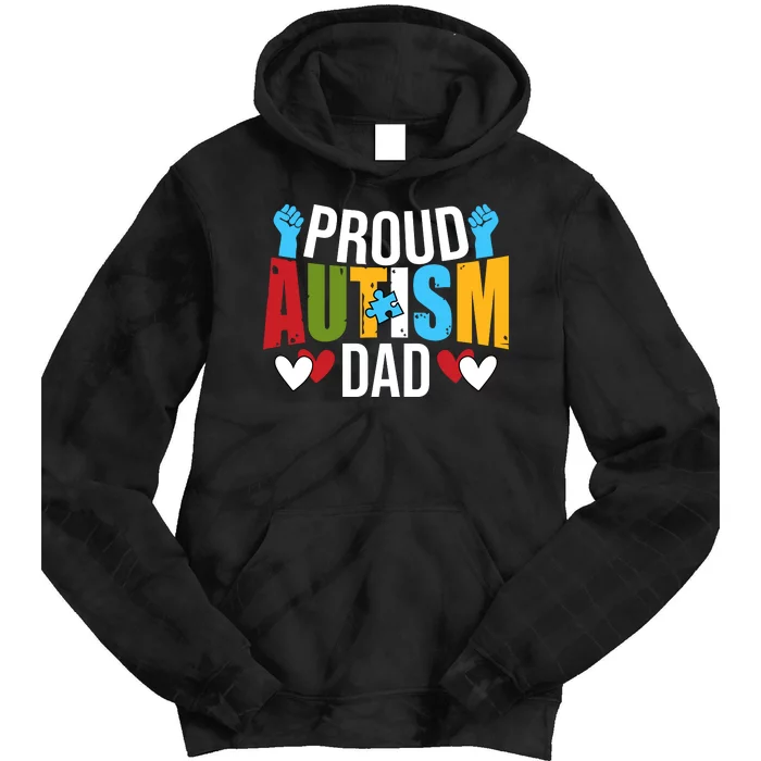 Proud Autism Dad T V4 Tie Dye Hoodie