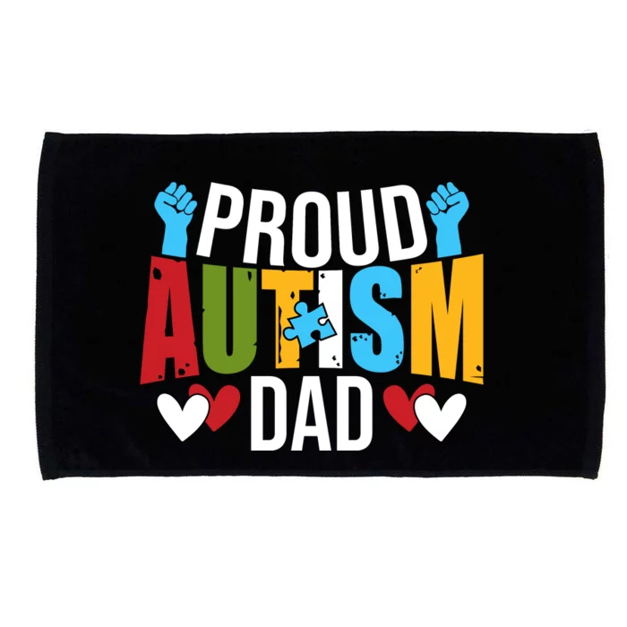 Proud Autism Dad T V4 Microfiber Hand Towel