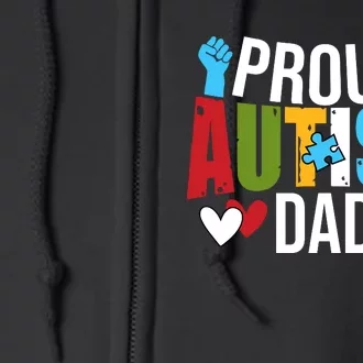 Proud Autism Dad T V4 Full Zip Hoodie