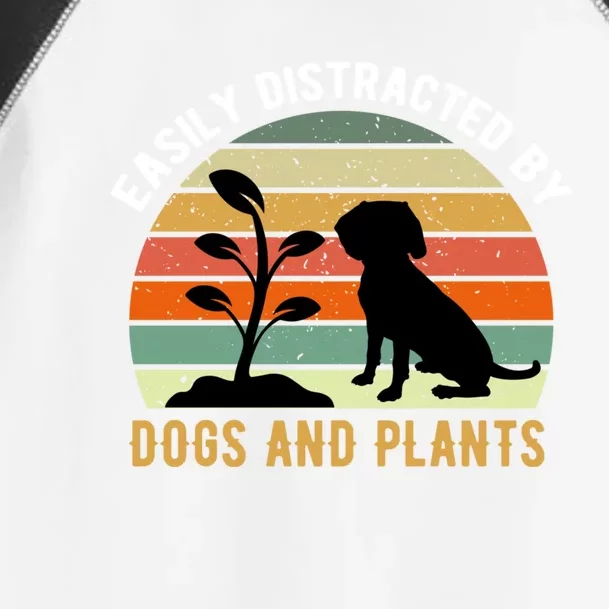 Plants And Dogs Funny Quote Plant Lover Dog Owner Gardening Gift Toddler Fine Jersey T-Shirt