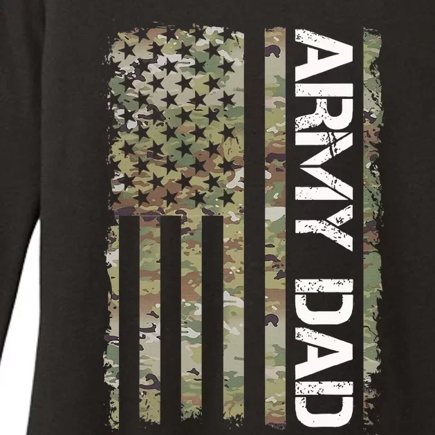 Proud Army Dad United States Usa Flag Gift For FatherS Day Womens CVC Long Sleeve Shirt