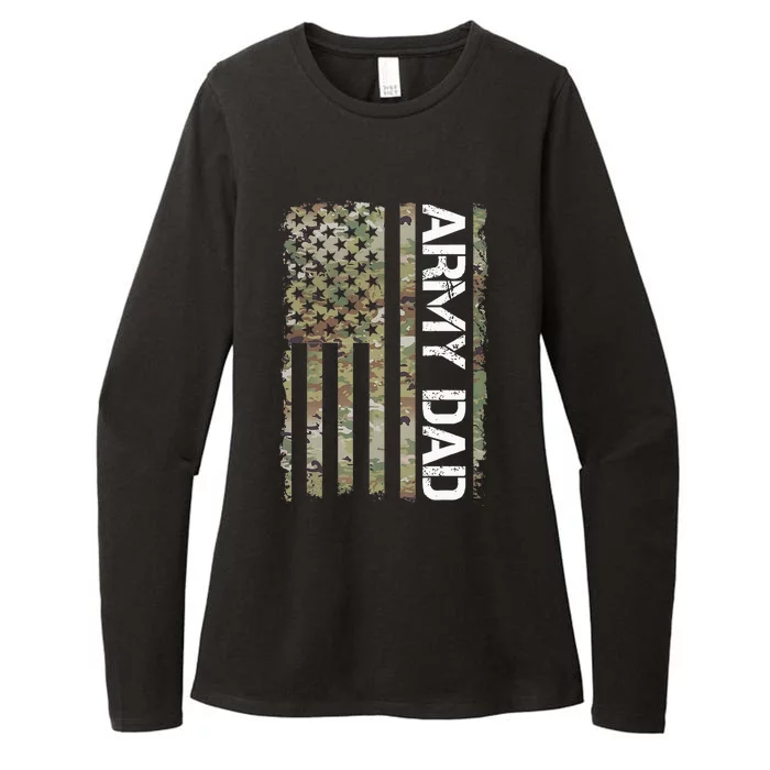 Proud Army Dad United States Usa Flag Gift For FatherS Day Womens CVC Long Sleeve Shirt