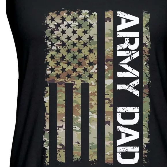 Proud Army Dad United States Usa Flag Gift For FatherS Day Ladies Essential Flowy Tank