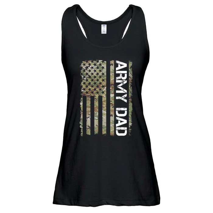 Proud Army Dad United States Usa Flag Gift For FatherS Day Ladies Essential Flowy Tank