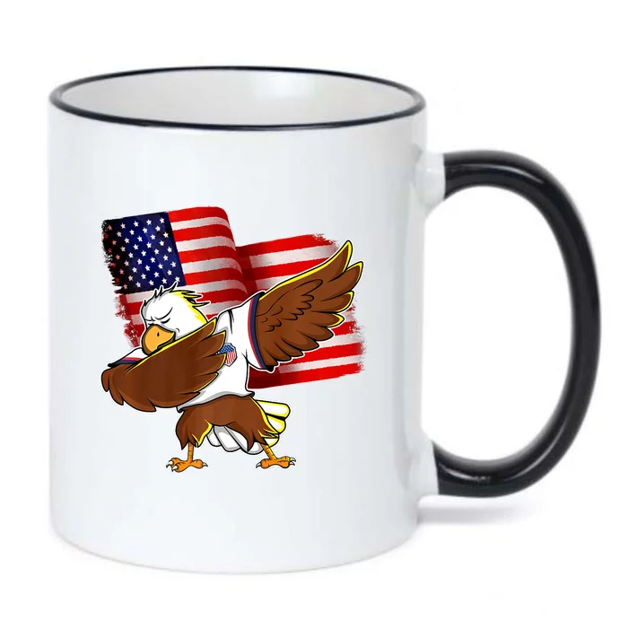 Pledge Allegiance Dabbing US Eagle 4th Of July USA Flag Day Black Color Changing Mug