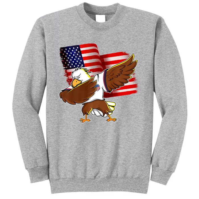 Pledge Allegiance Dabbing US Eagle 4th Of July USA Flag Day Tall Sweatshirt