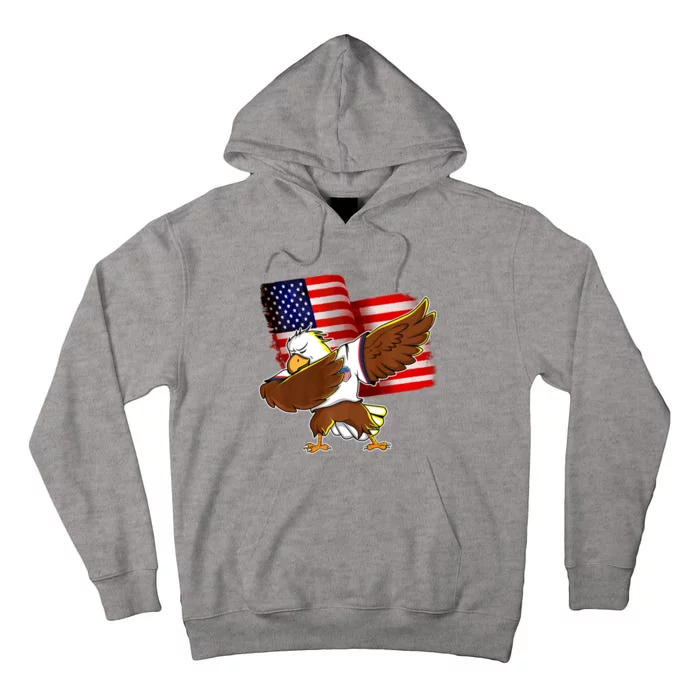 Pledge Allegiance Dabbing US Eagle 4th Of July USA Flag Day Tall Hoodie