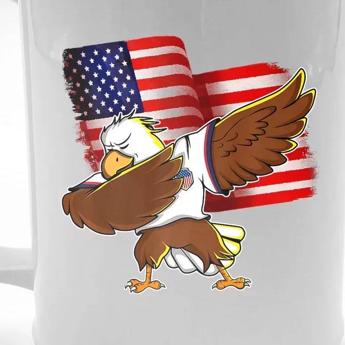 Pledge Allegiance Dabbing US Eagle 4th Of July USA Flag Day Front & Back Beer Stein