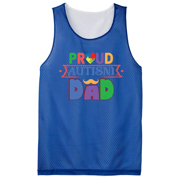 Proud Autism Dad Awareness And Support Gift Mesh Reversible Basketball Jersey Tank