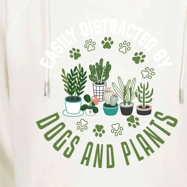 Plants And Dogs Great Gift Funny Plant Lover Dog Lover Plant Cool Gift Womens Funnel Neck Pullover Hood