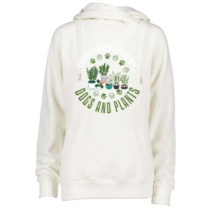 Plants And Dogs Great Gift Funny Plant Lover Dog Lover Plant Cool Gift Womens Funnel Neck Pullover Hood