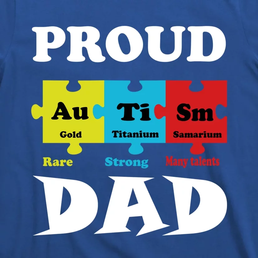 Proud Autism Dad Periodic Table Puzzle Gift T-Shirt