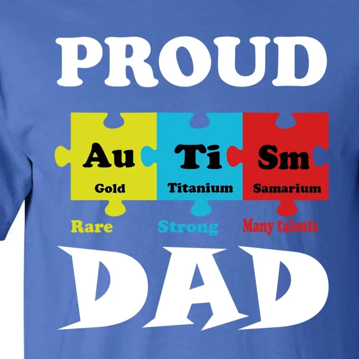 Proud Autism Dad Periodic Table Puzzle Gift Tall T-Shirt