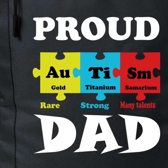 Proud Autism Dad Periodic Table Puzzle Gift Daily Commute Backpack