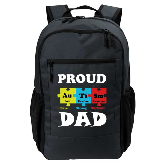 Proud Autism Dad Periodic Table Puzzle Gift Daily Commute Backpack